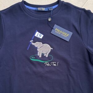 NWT Ralph Lauren Polo Golf ⛳️ Unisex Navy Crewneck Sweater w Embroidered Design
